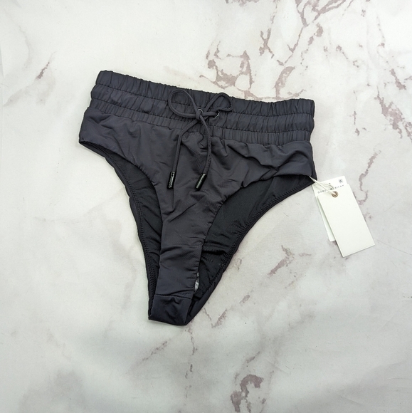 Good American Swim Bottom Women 1 Small Black Waist Cincher Framer High Rise - Picture 1 of 12